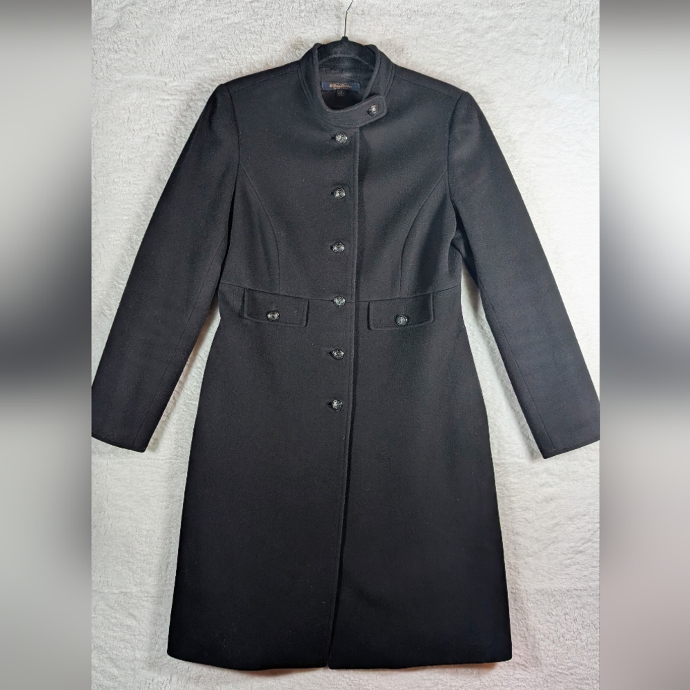 Brooks‎ Brothers Black Trench Coat 💯 Wool - Like New